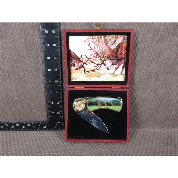 Oscars Folding Knife 88242 440SS in Wood Case