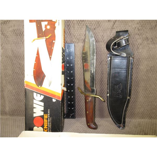 Large Bowie Knife with Sheath - Made in Pakistan - Used