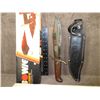 Image 1 : Large Bowie Knife with Sheath - Made in Pakistan - Used