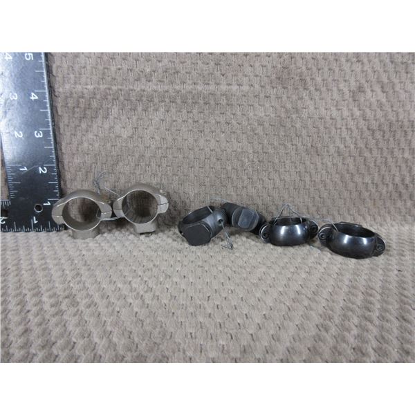 3 Sets of 1" Rings - 2 Black & Low and 1 Silver & Medium