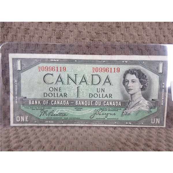 1954 - One Canadian Dollar Bill - Devil's Face