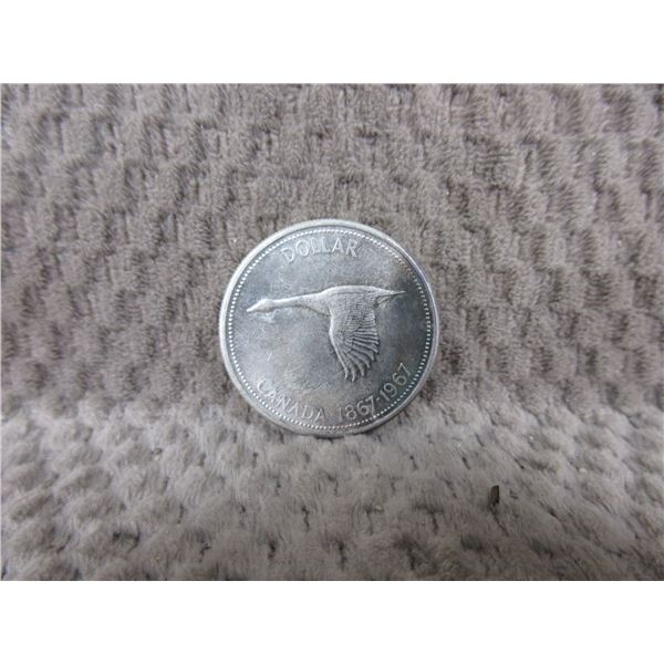 1967 - Centennial Canadian Dollar Coin - 800 Silver