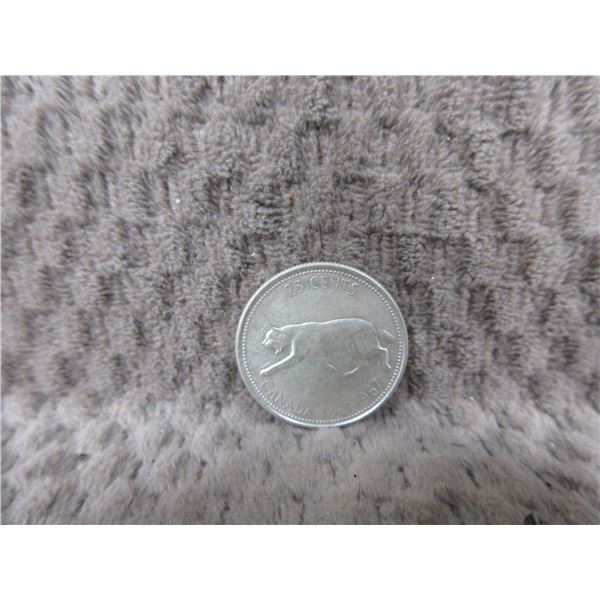 1967 - Twenty Five Cent Centennial Canadian Coin