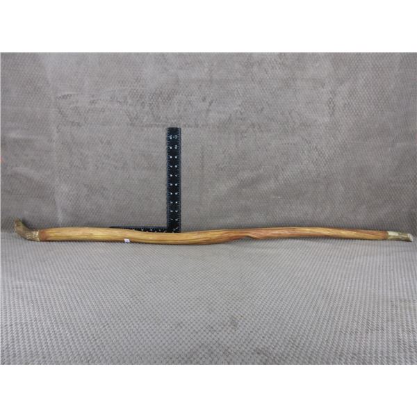 Wood Walking Stick with Antler Ends