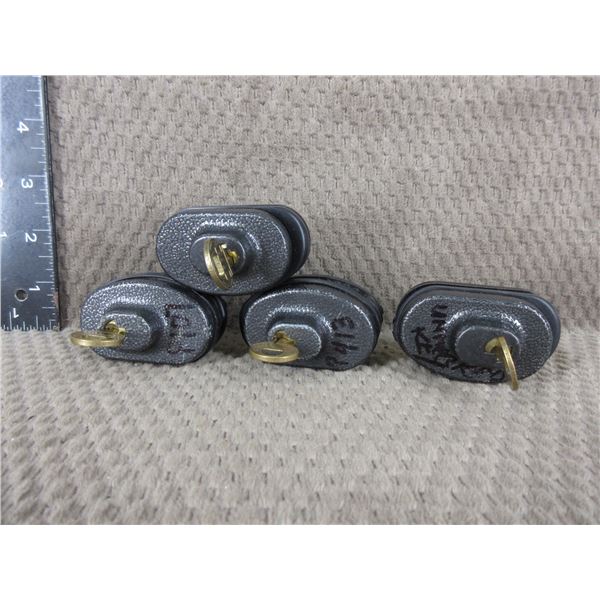 4 Trigger Locks - All Keyed Different with 1 Key each Lock