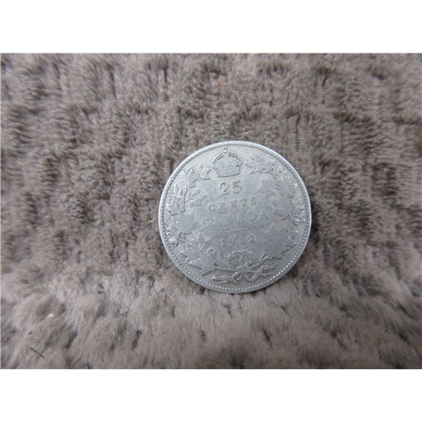 1912 Canadian Twenty Five Cent Coin