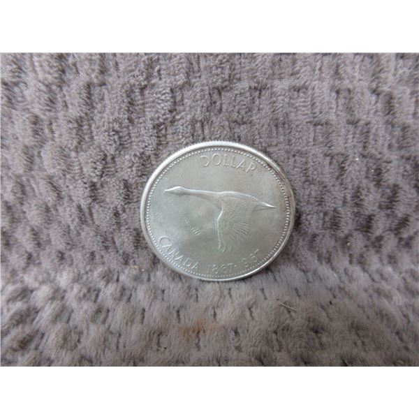 1967 - Centennial Canadian Dollar Coin - 800 Silver