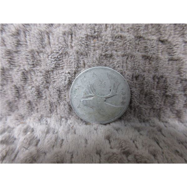 1943 Canadian Twenty Five Cent Coin