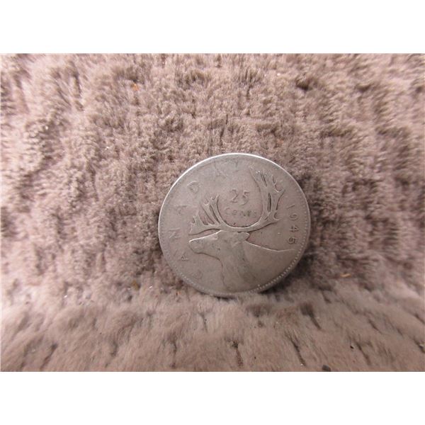 1945 Canadian Twenty Five Cent Coin