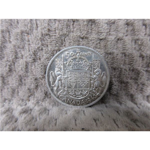 1940 Canadian Fifty Cent Coin