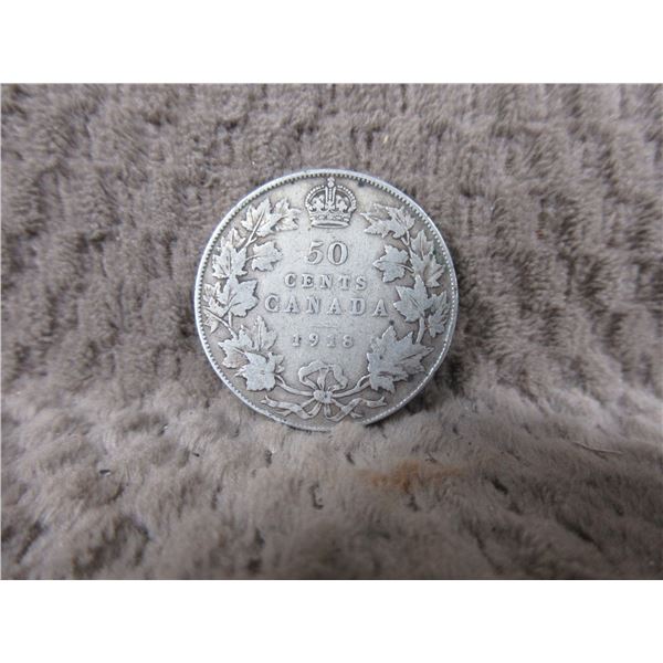 1918 Canadian Fifty Cent Coin