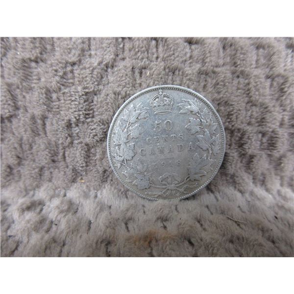 1918 Canadian Fifty Cent Coin