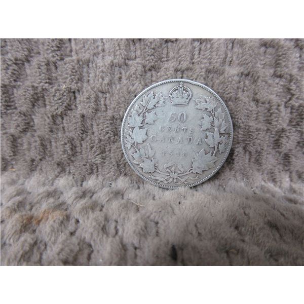 1918 Canadian Fifty Cent Coin