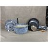 Image 1 : Set of Enamal Camping Pot and Pans - Some with lids