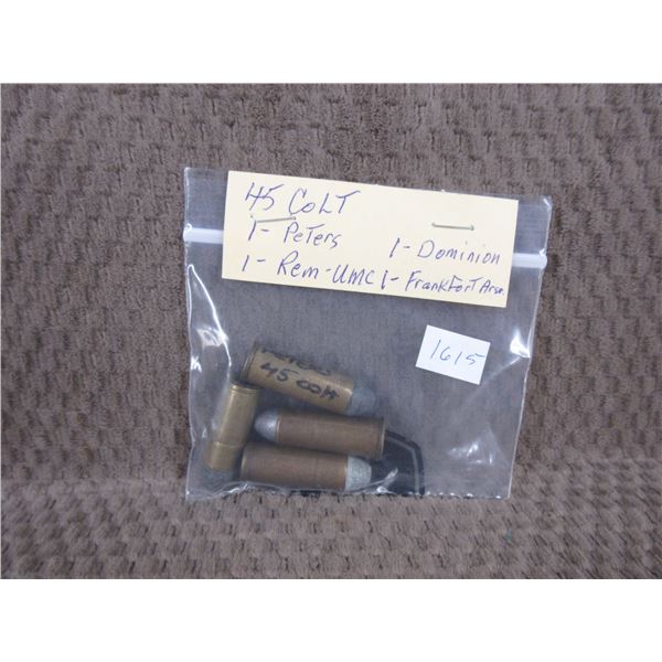 45 Colt - Bag of 4, Peters, Dominion, Rem-UMC, Frankfort
