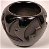 Image 1 : Santa Clara Pueblo Black on Black Pottery Bowl Signed Frances Salazar [137548]
