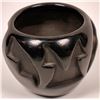 Image 2 : Santa Clara Pueblo Black on Black Pottery Bowl Signed Frances Salazar [137548]