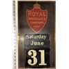 Image 1 : Royal Insurance Metal Sign With Removable Day Month Numbers [131487]