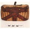 Image 3 : Antique Leather-Wicker Fisherman's Basket [125182]