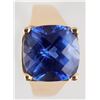 Image 1 : Blue Checkerboard Cushion Cut Ring [137759]