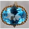 Image 1 : Blue Topaz Oval Gold Ring [137761]