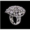 Image 2 : 14KT White Gold 6.74 ctw Diamond Ring