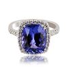 Image 1 : 4.39 ctw Tanzanite and 0.29 ctw Diamond 18K White Gold Ring