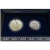 Image 3 : 1986 Silver Dollar and Half Dollar .86 Troy Ounce .900 Silver in Blue Velvet