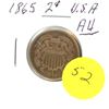 Image 1 : 1865 US 2 Cent Coin All