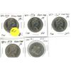 Image 1 : 5 Canadian Nickle Dollars All 1970 (Manitoba) Unc/AU