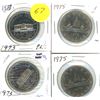 Image 1 : 4 Canadian Nickle Dollars 2-1973 2-1975
