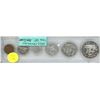 Image 1 : 6 Coin Set Canadian 1949 In Hard Plastic Container .800 Silver
