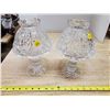 Image 1 : SET OF CRYSTAL CANDLE HOLDERS W/ SHADES
