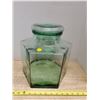 Image 1 : LARGE GREEN GLASS COOKIE JAR