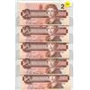 Image 2 : 5 X 1986 CANADA TWO DOLLAR BILL *CONSECUTIVE*