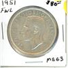 Image 1 : 1951 FWL Canadian Silver Dollar