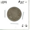 Image 1 : 1899 Canadian Silver Twenty Five Cent Coin