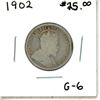 Image 1 : 1902 Canadian Silver Twenty Five Cent Coin