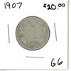 Image 1 : 1907 Canadian Silver Twenty Five Cent Coin