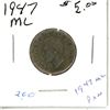 Image 1 : 1947 ML Canadian Five cent Coins