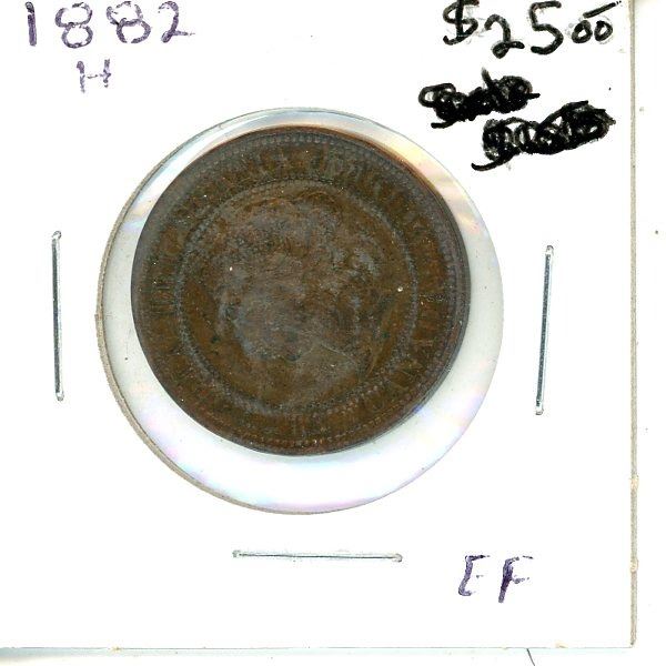 1882 H Canadian Large Cent