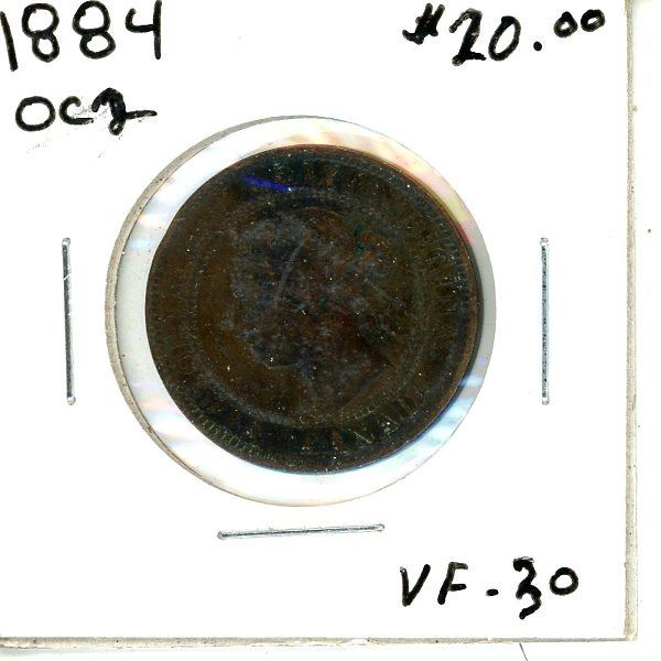 1884 Obv. 2 Canadian Large Cent