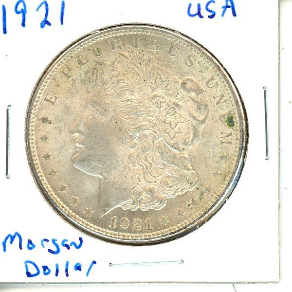 1921 USA Morgan Silver Dollar  .900 Silver