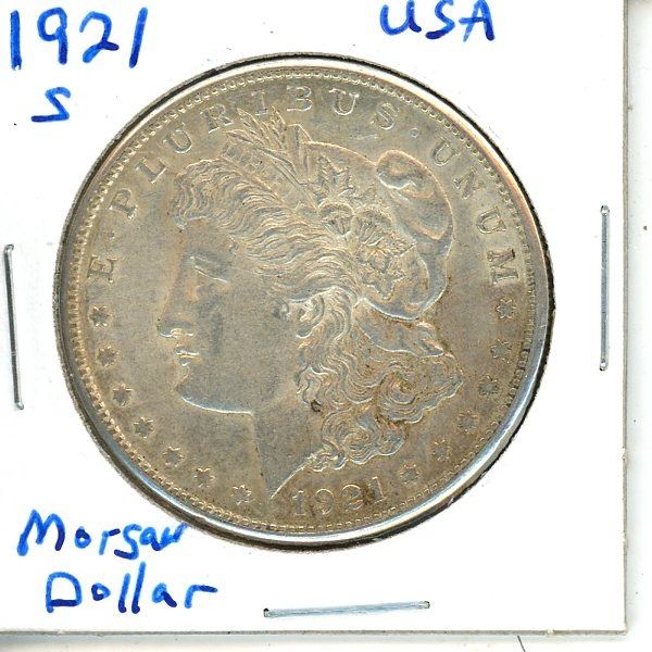 1921S USA Morgan Silver Dollar  .900 Silver