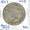 Image 1 : 1922 USA Peace Silver Dollar  .900 Silver