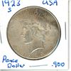 Image 1 : 1923S USA Peace Silver Dollar  .900 Silver