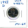Image 1 : 1943 D USA Steel One Cent  MS-64