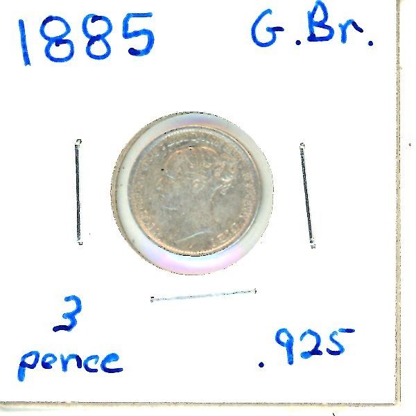 1885 Great Britain Three Pence