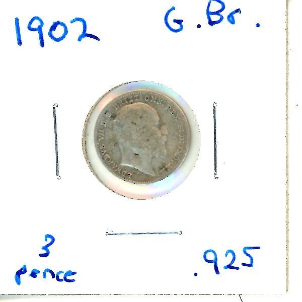 1902 Great Britain Three Pence