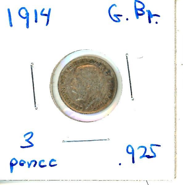 1914 Great Britain Three Pence